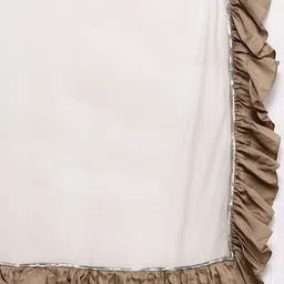 Inddus Women Beige Gotta Patti Yoke Kurta with Trousers & Net Dupatta image 3