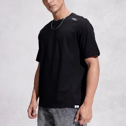 WROGN Printed Drop-Shoulder Sleeves Pure Cotton Oversized T-shirt image 2