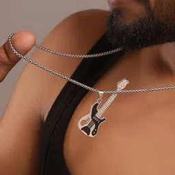 Roadster Silver-Plated Electric Guitar Pendant & Chain-picture-35
