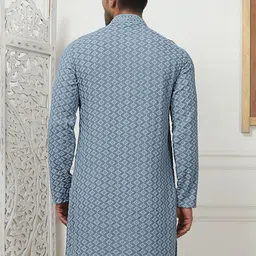 Anouk Grey Ethnic Motifs Embroidered Sequined Kurta image 4
