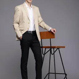 Louis Philippe Slim Fit Notched Lapel Collar Single Breasted Formal Blazer image 4