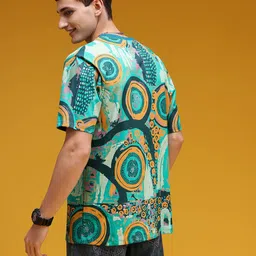 HERE&NOW Men Printed Cotton T-shirt image 2