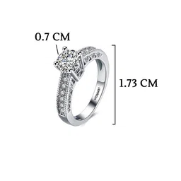 Yellow Chimes Silver-Plated Crystal Studded Finger Ring image 2