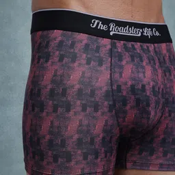 The Roadster Lifestyle Co. Men Red Printed Ultrasoft Stretchable Trunk image 4