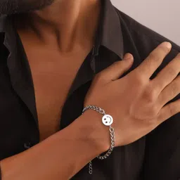 The Roadster Lifestyle Co Men Rhodium-Plated Bracelet-picture-35
