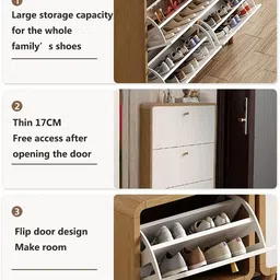 THE ARTMENT Sanctum White & Brown Shoe Organizer Cabinet image 5