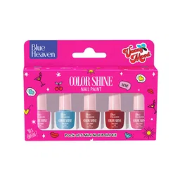 Blue Heaven Set of 5 Color Shine Glossy Finish Nail Paints 5ml Each - Vacay Mood-picture-24