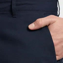 ColorPlus Men Navy Blue Striped Regular Fit Regular Shorts image 5