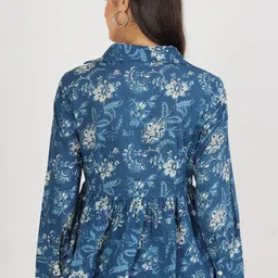 Divena Floral Print Cotton Shirt Style Top image 4