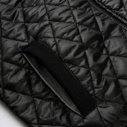 Campus Sutra Men Black Solid Quilted Jacket image 5
