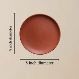 The handicraftian Set of 8 Terracotta Round Wall Plates image 5