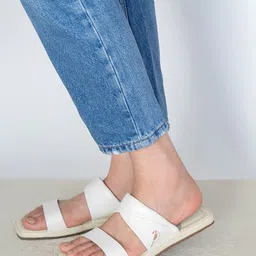 BIRDHOUSE Chidiya Slides Women Open Toe Flats With Embroidered image 4