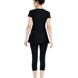 ROVARS Abstract Printed A-Line Swimming Dress image 4