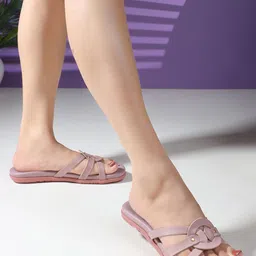 Carlton London Women Textured Open Toe Flats image 3