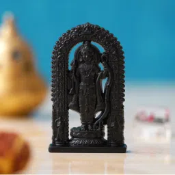 eCraftIndia Black Metal Handcrafted Shri Ram Statue Murti Holding Bow & Arrow Decorative God Idol-picture-27
