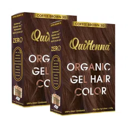QUIKHENNA Set of 2 Damage Free Organic Gel Hair Color 120 g Each - Coffee Brown 3G-picture-37