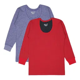 BODYCARE INSIDER Kids Pack Of 2 Striped Round Neck Full Sleeves Thermal Tops-picture-29