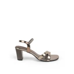 PEPPER Womens Silver Block Heels image 2