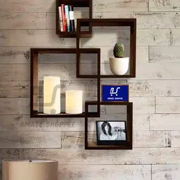 AMAZE SHOPPEE Wooden Wall Mounted Wall Shelf | Rack | for Living Room | Book Shelf | Office use | Décor - Set of 4 image 1