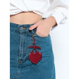 Sassora Genuine Leather Heart Shape Women Red Key Case (S) image 1