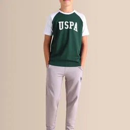 U.S. Polo Assn. Kids Boys Colourblocked Crew Neck Cotton Lounge T-shirt-picture-33