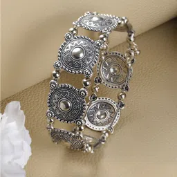 Jazz and Sizzle Women Silver-Toned Brass Silver-Plated Bangle-Style Bracelet-picture-25