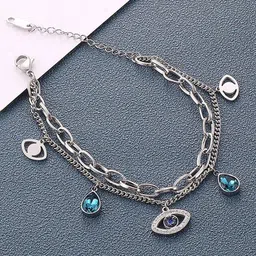 Designs & You American Diamond Silver-Plated Charm Bracelet-picture-30
