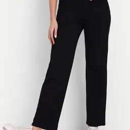 BROADSTAR Women Relaxed Straight Leg Straight Fit High-Rise Easy Wash Regular Trousers-picture-28