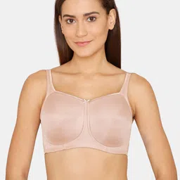 Zivame Beige Padded Non Wired Full Coverage Minimiser Bra-image-1