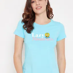 Kook N Keech Disney Women Blue Typography Printed T-shirt-image-7