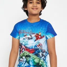 Marvel by Wear Your Mind Boys Blue Printed Round Neck T-shirt-picture-42