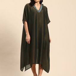 Qurvii Kimono Sleeve Kaftan Midi Dress-picture-42