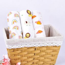 Moms Home Infant Pack Of 3 Organic Cotton Printed Muslin Swaddle-picture-33