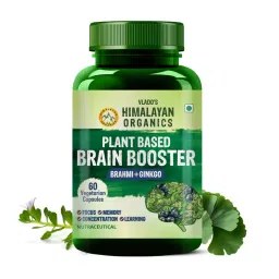 vlado's himalayan organic Vlado's Himalayan Organics Plant Based Brain Booster Supplement with Ginkgo Biloba & Brahmi Capsules image 1