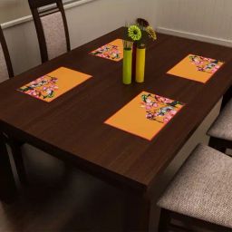 SEJ by Nisha Gupta Yellow Placemats - Set of 4-picture-1