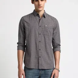 The Bear House Multicolor Slim Fit Check Cotton Shirt-image-3