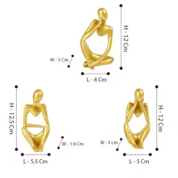 The Artment Gold Resin Abstract Thought Thinker Accent image 2