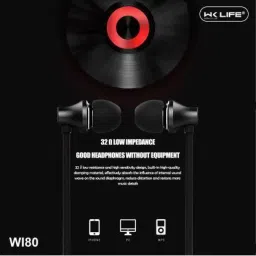 Zakk Wi80 Wired Earphone with Mic (Black) image 5