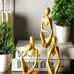 The Artment Gold Resin Abstract Thought Thinker Accent image 1