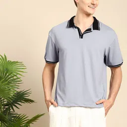 Mast & Harbour Men Relaxed Fit Polo Collar T-shirt-picture-31