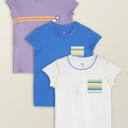 XY Life Kids Multicolor Cotton Printed T-Shirt (Pack of 3) image 1