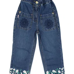 allen solly junior Allen Solly Girls Blue Printed Jeans image 1