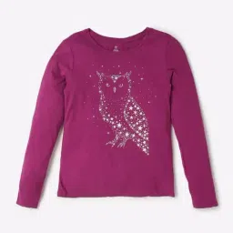 GAP Girls Purple Cotton Graphic T-Shirt-image-64