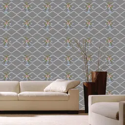Jaamso Royals Grey & Pink Floral Design Self Adhesive & Waterproof Wallpaper-picture-18
