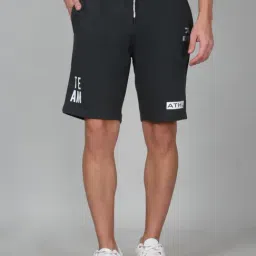 Cantabil Black Regular Fit Shorts-image-88