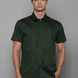 Louis Philippe Sport Green Cotton Slim Fit Printed Shirt-picture-18