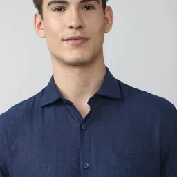 Peter England Elite Navy Slim Fit Shirt image 4