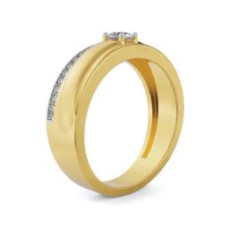 EMORI Yellow Gold Sleek Line Pave Diamond Band-picture-45