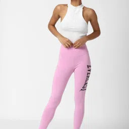 Forever 21 Pink Graphic Print Tights image 4