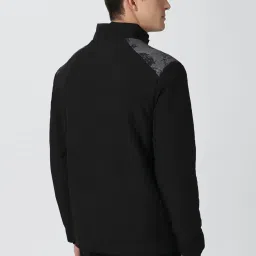 Peter England Casuals Black Regular Fit Striped Jacket image 2